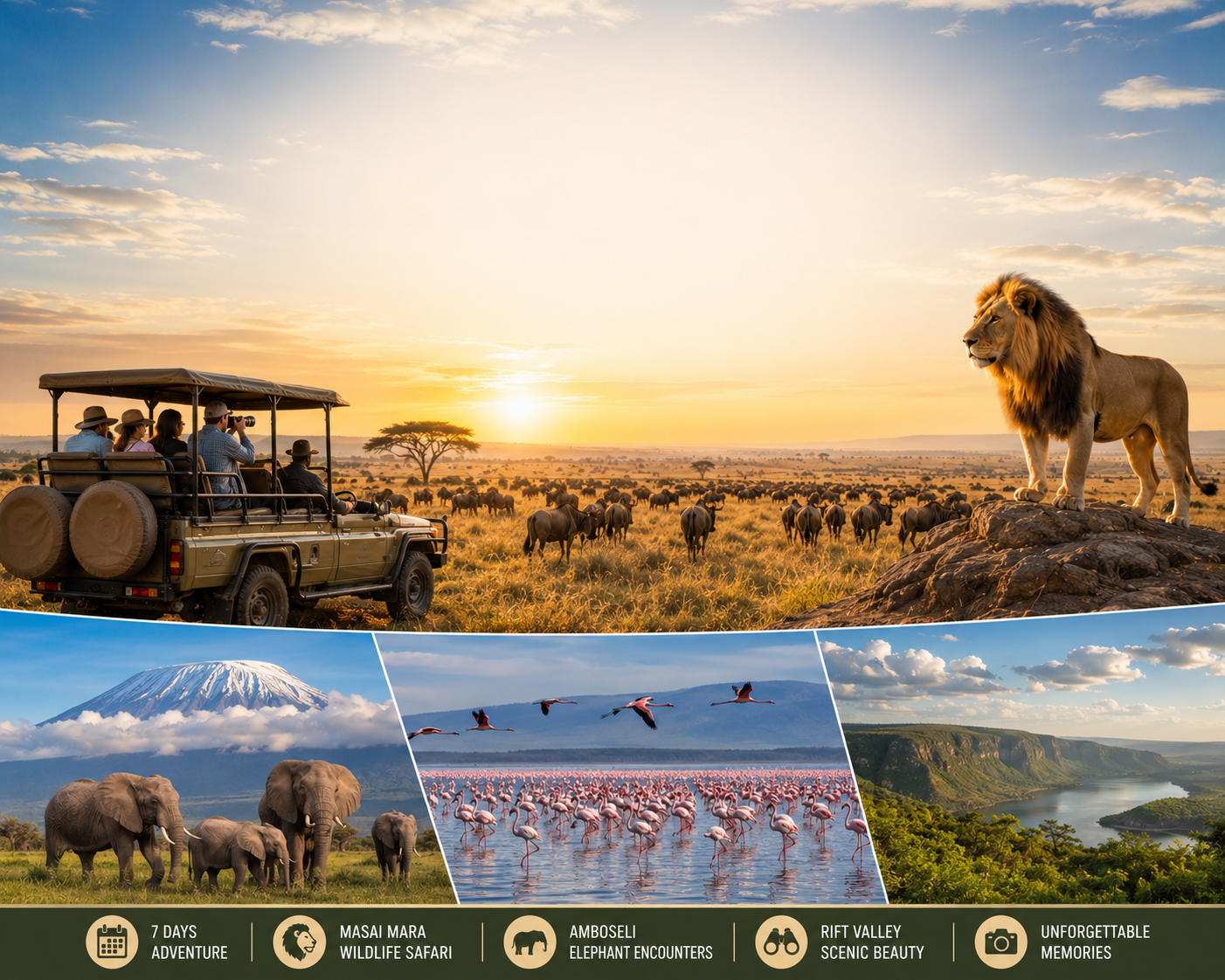 7-Day Kenya Safari – Masai Mara, Amboseli & Rift Valley